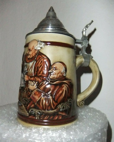 Bierkrug mit zinndeckel - mit,
