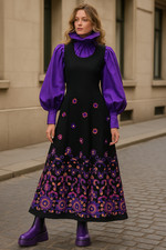 Vintage 60er Maxikleid schwarz