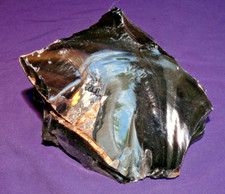 Obsidian, schwarz, Rohstein