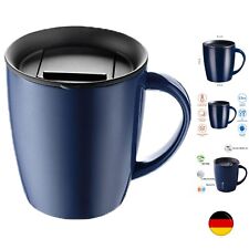 Tasse 350ml, Thermosbecher aus Edelstahl, Thermobecher mit Deckel und Henkel