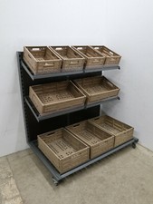 Weinregale 1,38 m Wein Regale mit 11 Klappkisten rollbar neu Holz anthrazit 