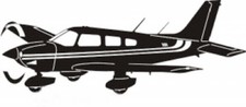 Aufkleber Flugzeug Piper PA-28 Archer III -silber-
