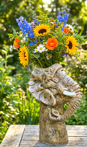 Keramik elefantenkopf vase - elefantenkopf, |