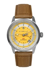 UMF Ruhla Herrenuhr Colani Automatik GMT Saphirglas Gelb Limited 1364-1