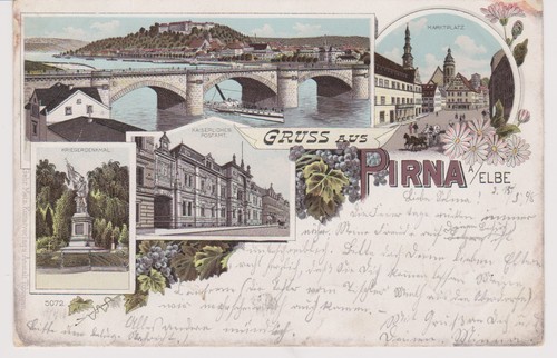 4teilige litho pirna 1898 - 4teilige,