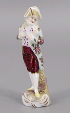 Antike Porzellan-Figur Rokoko | Jüngling mit Napoleonischem Zweispitz | Plinthe