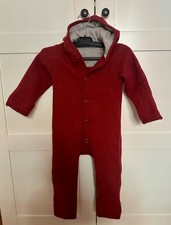 DISANA Wollwalk Overall Gr. 86/92, bordeaux rot, 100 % Schurwolle