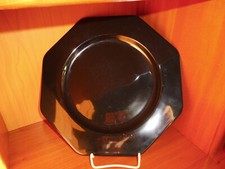 Hutschenreuther Hotel flacher Teller, schwarz, achteckig, 29 cm , Eßteller,