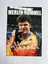 original sign. Autogrammkarte Olympia Leichtathletik Hammerwurf Merlin Hummel