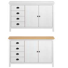 Sideboard Vitrinenschrank Schrank Beistellschrank 130x40x80 cm Massivholz Kiefer