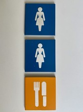 LEGO MODULEX Piktogramme 60er/70er – 2× Damen WC + Messer Gabel Mid-Century