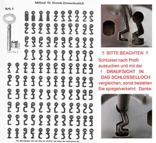 2von5 BUNTBARTSCHLÜSSEL Nr. 53-96 ZIMMERTÜR EINSTECKSCHLOß SCHLÜSSEL PROFILE