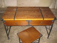 Sekretär Breite 122cm Schreibtisch Ritter Mittelaltermöbel Barock Mittelalter 