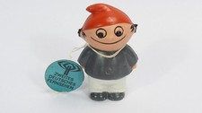 Mainzelmännchen - Goebel 1962 - ZDF Werbefigur Anton mit Papp-Anhänger - TOP