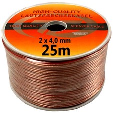 25m 2 x 4 mm² Lautsprecherkabel HIFI Boxenkabel Kabel Lautsprecher ⭐️⭐️⭐️⭐️⭐