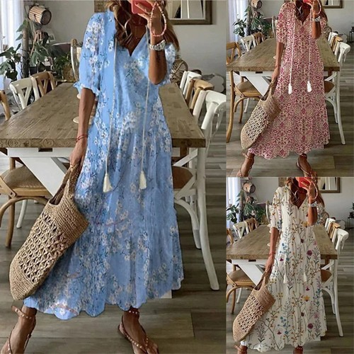 Damen sommerkleid boho - sommerkleid,