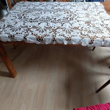 Spitzendecke grau weiß 160x120 Cm Baumwolle