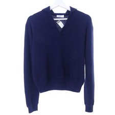 CLOSED Pullover Wolle-Kaschmir-Mix Blau Navy Kragen Gr. XS 34