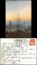 Kunst-AK Caspar David Friedrich "Der Greifswalder Hafen" (Greifswald) 1987