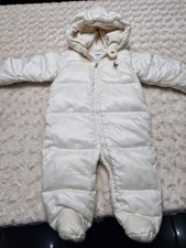 Ralph Lauren Baby Mädchen gesteppt Fleece gefüttert Schneeanzug Strampler Alter 6 Monate