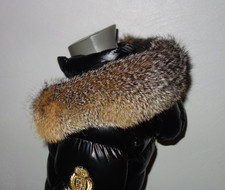 Graufuchs Pelz Kapuze Kragen Echt Fell Jacke Parka  Silberfuchs XXL Fellkragen