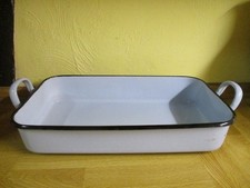 Alte emaillierte  Bratreine Bratpfanne  Auflaufform