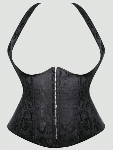 Damen plus size - schwarz, hals