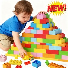 Bausteine Set Groß 240 Stück ab 3 Jahre Kompatibel mit Duplo, Klassische NEU