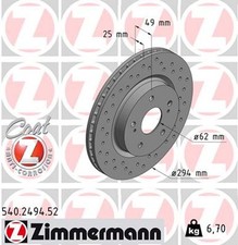 2x ZIMMERMANN Bremsscheibe