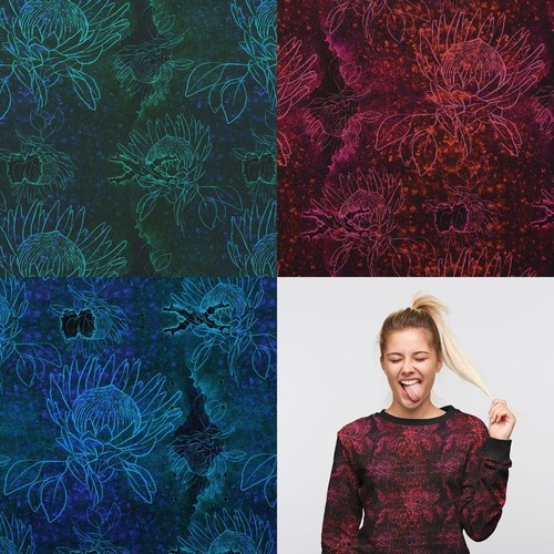 Große blumen sweat shirt - große,