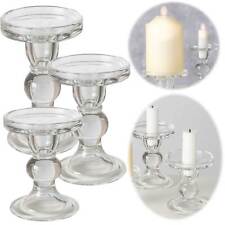 Glas Kerzenständer Davos Klar 3´er Set Kerzenhalter für Stabkerzen Stumpenkerzen