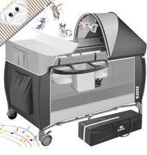 Kidiz Kinderbett Reisebett Baby Kind Kinder Laufstall Kinderreisebett Grau