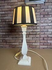 Shabby Vintage Tischleuchte Tischlampe Innenleuchte Schwarz Weiß Lampenschirm