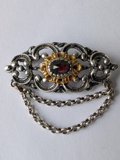 Vintage granat brosche 835 - granat,