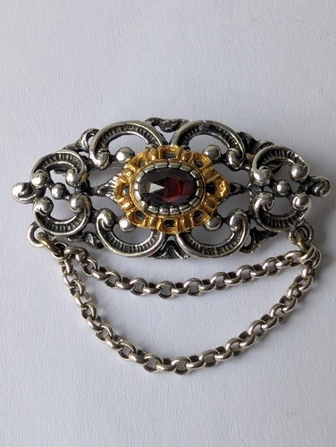 Vintage granat brosche 835 - granat,