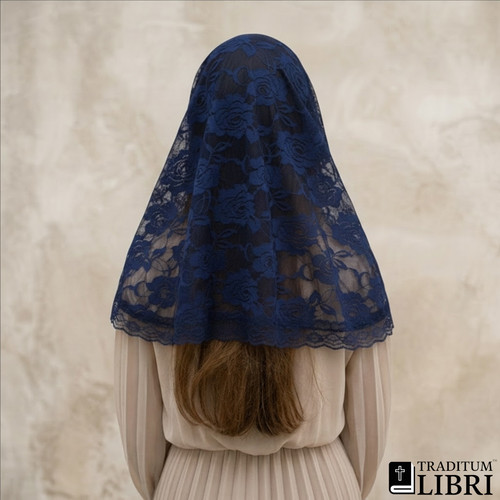 Navy blue lace - navy, veil