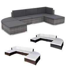 Gartensofa 16-tlg Rattan Sofa Set Loungemöbel Sitzgruppe Garnitur mit Auflagen