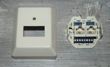 UAE Telefon  Anschlussdose 2 -fach Rj45 Buchse Aufputz ISDN cremeweiß