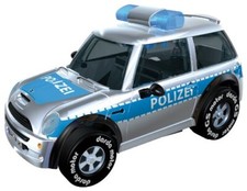 Darda 50381 - Darda Auto Mini Polizei blau / silber, Rennauto mit auswechselbare