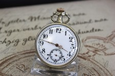 Schöne antike Motiv Taschenuhr pocket watch UNION OUVRIERE CHARQUEMONT