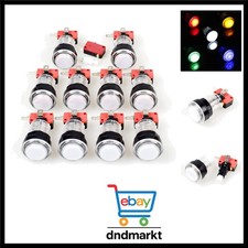 10x Arcade LED Farbdrucktaste Mikroschalter 5V weiß für Mame Jamma Multicade