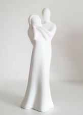 Skulptur Paar "Zweisamkeit" Keramik weiß Höhe 30cm modern Gilde