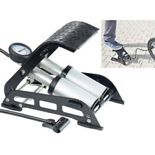 AGT Hochleistungs-Fußluftpumpe, Doppel-Stahlzylinder, Manometer bis 7 bar