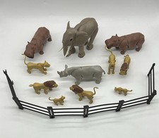 Playmobil Zoo Tiere Elefant Löwen Nashorn Flusspferd Konvolut mit Zaun