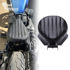 Schwarz Motorrad Solo Sitz Leder Federsattel Einzelsitz Universal Chopper Bobber