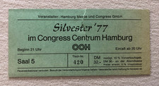 Altes Ticket 1977 Silvester