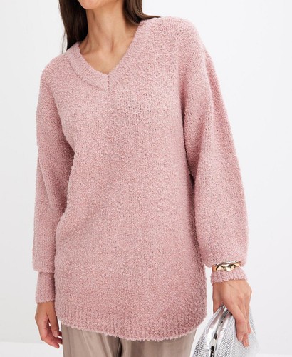 Bouclé pullover mit - bouclé-pullover,