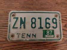 license plate usa Tennessee 1987 Kennzeichen Nummernschild Motorrad Motorcycle 