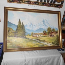 Altes Ölbild Berglandschaft