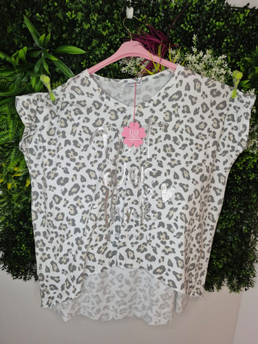 Damen shirt leo print glitzer - damen,